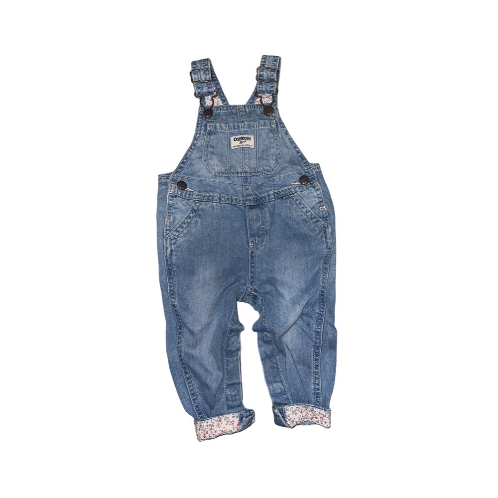 OshKosh B’gosh Denim Overalls with floral detail